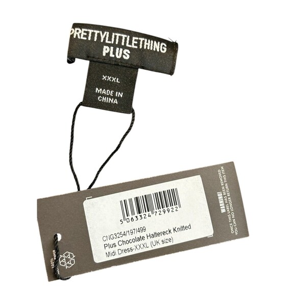 PrettyLittleThing Halter Neck Knitted Sweater Dress Women's Size ~22 Chocolate - Picture 6 of 16